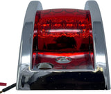 Amber/Red Rectangular 4-4/5" Armored-Style Clearance Side Marker Light Chrome 12LED, Rectangle Led Trailer Clearance Lights, Surface Mount Led Lights