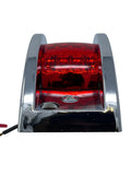 All Star Truck Parts Red Rectangular 4-4/5" Armored-Style Clearance Side Marker Light Chrome 12LED, Rectangle Led Trailer Clearance Lights, Surface Mount Led Lights