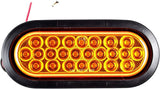 All Star Truck Parts] 6" Oval LED Recessed Amber Strobe Light, 24 LED DOT/SAE Approved & Marked, Waterproof, Super Bright High Powered Strobe for Towing…