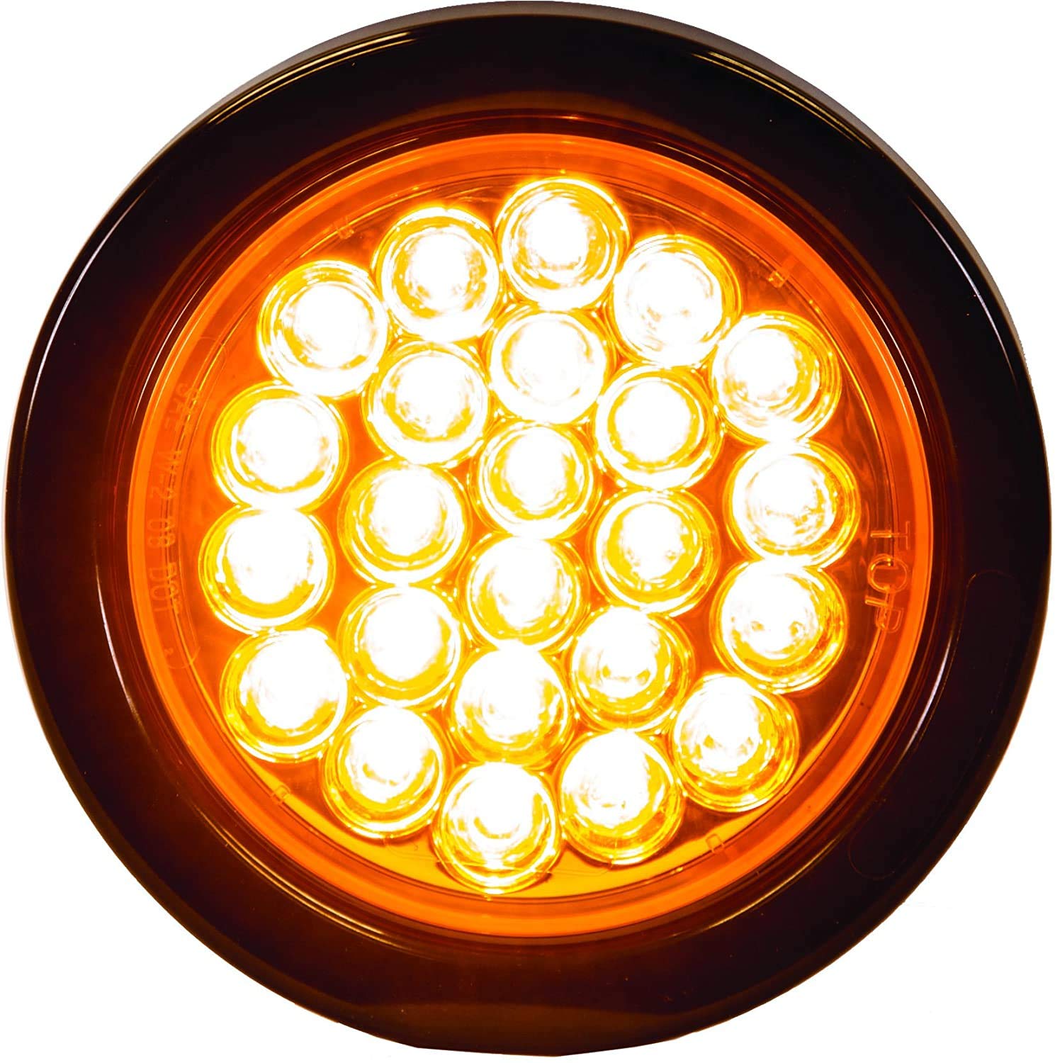 All Star Truck Parts] 4" Round LED Recessed Amber Strobe Light, 24 LED DOT/SAE Approved & Marked, Waterproof, Super Bright High Powered Strobe for Towing…