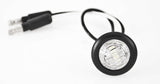 Qty 10-3/4" WHITE 3 LED CLEARANCE SIDE MARKER BULLET LIGHTS BLACK RING TRAILER