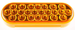 All Star Truck Parts] 6" Oval LED Recessed Amber Strobe Light, 24 LED DOT/SAE Approved & Marked, Waterproof, Super Bright High Powered Strobe for Towing�