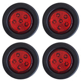 2.5/2-1/2" Round 6 LED Red/Amber Light Truck Trailer Side Marker Clearance Grommet Pigtail Plug Kit