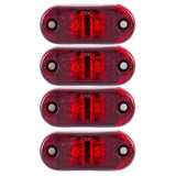 [ALL STAR TRUCK PARTS] Red/Amber 2.5" 2 Diode Oval LED Trailer Truck Clearance Light Side Marker Light 4PCS, Surface Mount Little Boat Marine Led Lights RV Camper Accessories