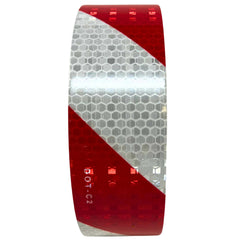 Red/White Diagonal Warning Reflective Tape DOT-C2 Conspiciuity Tape - Commercial ROLL - 2" inch x 150' FEET - Automobile Car Truck Boat Trailer Semi Construction Safety Industrial