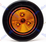 Red/Amber 2" Round Trailer 9 LED Clearance Side Marker Lights [DOT FMVSS 108] [SAE P2] [Reflector Lens] [Grommet+Plug] [Flush-Mount] [Waterproof IP67] Marker Clearance Lights Trailer Truck