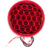 4" Round LED Trailer Tail Light 24 LED Stop Turn Tail Parking Signal Brake Marker Running Lights 3 Wire Pigtail Plug Trucks Trailer RV Boat Dump Truck Camper IP67 Waterproof DOT Approved 12V