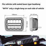 5x7 LED Headlights 7x6 Headlamps Osram Chip Angel Eye DRL Sealed Beam Replacement for H6054 6054 Jeep Wrangler YJ Cherokee XJ Chevy Express Astro Van Blazer S10 Toyota 4Runner Ford Ranger DOT