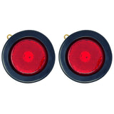 All Star Truck Parts] 2.5" Red/Amber 4 Led Round Side Marker Clearance Lights Grommet Flush Mount, Sealed Truck Trailer with Reflex Lens, IP67 Waterproof- Super Bright DOT SAE P2 FMVSS 180