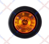 All Star Truck Parts] 2.5" Red/Amber 12 Led Round Side Marker Clearance Lights Grommet Flush Mount, Sealed Truck Trailer with Reflex Lens, IP67 Waterproof- Super Bright DOT SAE P2 FMVSS 180