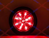 All Star Truck Parts] 4x 2.5 Red 12 Led Round Side Marker Clearance Lights Grommet Flush Mount, Sealed Truck Trailer with Reflex Lens, IP67 Waterproof- Super Bright DOT SAE P2 FMVSS 180