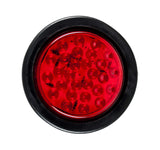 Qty 2 Red + Qty 2 White: 4" Inch Red/White 28 LED Round Stop/Turn/Tail + Reverse/Backup Brake Truck Lights with Rubber Grommet & Wiring Trailer Truck RV 12V