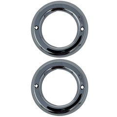 [ALL STAR TRUCK PARTS] [2x] 2.5" Inch Round Chrome Bezel Grommet for Vehicle Lights Side Marker Stop Turn Tail Light Covers Rings for Truck Trailer Kenworth Peterbilt 2pcs