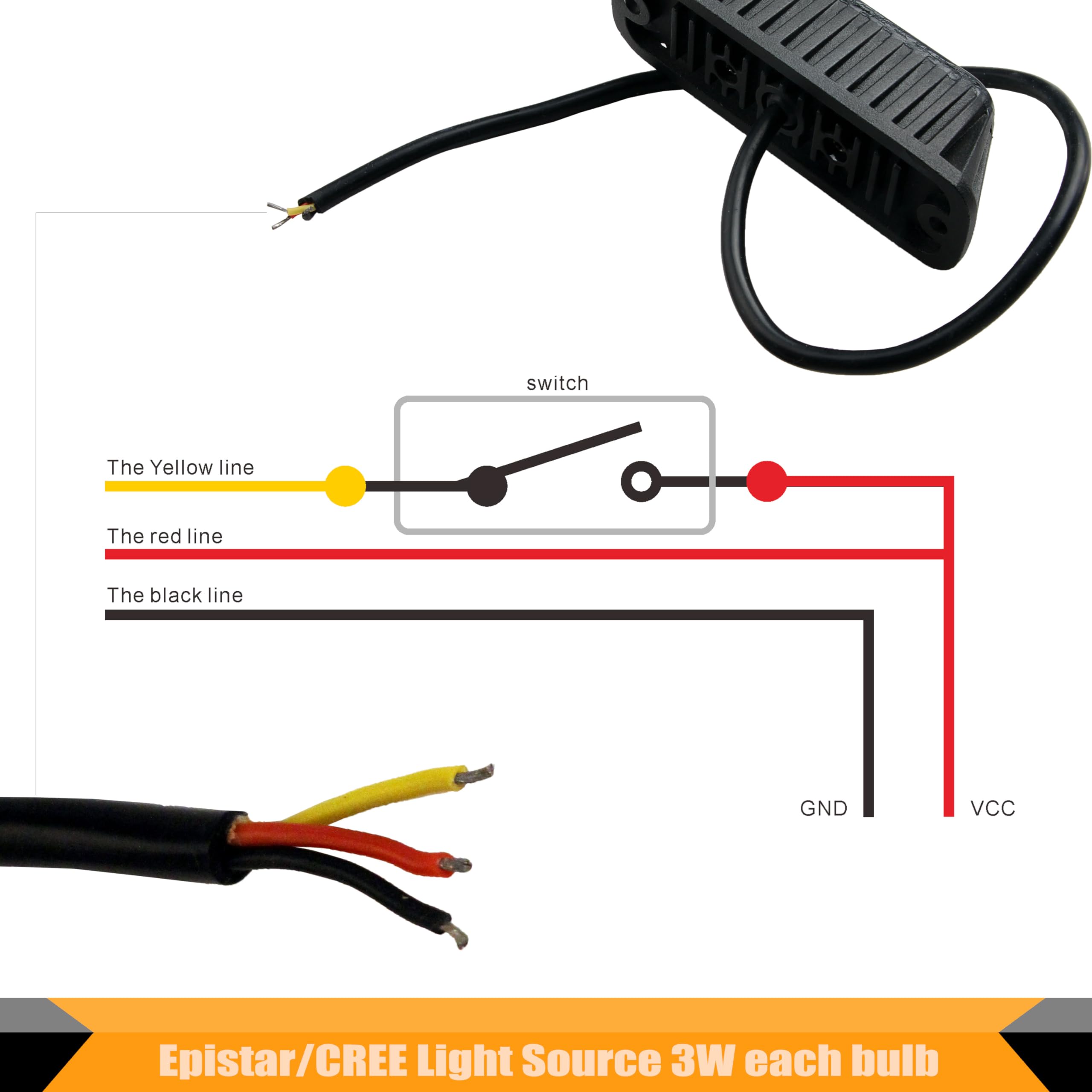 All Star Truck Parts 4" x 1.5" Rectangle LED Amber Strobe Light, 4 LED 12W IP65 Waterproof, Super Bright High Powered Strobe for Towing 6 Flash Patterns (Built in Flasher) Surface Mount 10V-30V