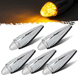 All Star Truck Parts] 5PCS 17 LED Amber Torpedo Cab Marker Roof Running Top Lights Assembly Super Bright Chrome Heavy Duty Trucks Replacement for International Kenworth/Peterbilt/Freightliner/Mack…