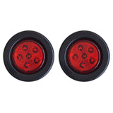 2.5/2-1/2" Round 6 LED Red/Amber Light Truck Trailer Side Marker Clearance Grommet Pigtail Plug Kit