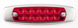 6.2" LED Marker Clearance Light 12 LED Amber/Red Trailer Lights Surface Mount Sealed 6-1/5" Amber/Red Rectangular Spyder Fish Shape Marker & Clearance Lights Stainless Steel Rim Bezel 12V