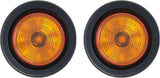 2" Round Trailer 9 LED Clearance Side Marker Lights Amber/Red [DOT FMVSS 108] [SAE P2] [Reflector Lens] [Grommet+Plug] [Flush-Mount] [Waterproof IP67] Marker Clearance Lights Trailer Truck