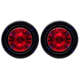 All Star Truck Parts] 2.5" Red/Amber 12 Led Round Side Marker Clearance Lights Grommet Flush Mount, Sealed Truck Trailer with Reflex Lens, IP67 Waterproof- Super Bright DOT SAE P2 FMVSS 180