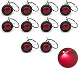 [ALL STAR TRUCK PARTS] 3/4" Round 3-Led White/Red/Amber Marker lights 2 wire Clearance Lights Black Rubber Grommet Mount Replacement for Jeep Spider Fender Marker Lights Sealed