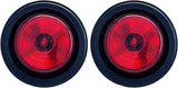 2" Round Trailer 9 LED Clearance Side Marker Lights Amber/Red [DOT FMVSS 108] [SAE P2] [Reflector Lens] [Grommet+Plug] [Flush-Mount] [Waterproof IP67] Marker Clearance Lights Trailer Truck