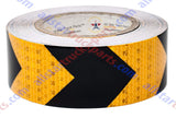 [ALL STAR TRUCK PARTS] Yellow Black Arrow Reflective Tape, 2" Hazard Warning Tape Waterproof - High Intensity Reflector Conspicuity Safety Construction Strong Adhesive Crystal Lattice