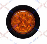 2" Amber/Red Round Trailer 7 LED Clearance Marker Lights [DOT FMVSS 108] [SAE P2] [Reflector Lens] [Grommet] [Flush-Mount] [Waterproof IP67] Marker Clearance Lights for Trailer Truck�