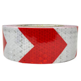 [ALL STAR TRUCK PARTS] Red Arrow Reflective Tape, 2" Hazard Warning Tape Waterproof - High Intensity Reflector Conspicuity Safety Tape Strong Adhesive Crystal Lattice Red White Arrow