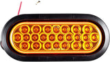 All Star Truck Parts [Red/White/Amber 6" Oval 24 LED Trailer Tail Light Kit [DOT Certified] [with Grommets & Plugs] [IP67 Waterproof] Stop Brake Turn Reverse Back Up Headache Rack Backrack Flatbed RV