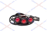 Red LED ID Identification Light Harness of 3 x 3/4” LED Marker & Clearance Lamps - Total of 9 LED's (3 LED's in each Light) 3/4" ID Light, 3-Unit Harness