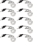 Qty 10-3/4" WHITE 3 LED CLEARANCE SIDE MARKER BULLET LIGHTS CHROME RING TRAILER