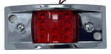 All Star Truck Parts Red Rectangular 4-4/5" Armored-Style Clearance Side Marker Light Chrome 12LED, Rectangle Led Trailer Clearance Lights, Surface Mount Led Lights