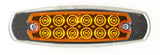 6.2" LED Marker Clearance Light 12 LED Amber/Red Trailer Lights Surface Mount Sealed 6-1/5" Amber/Red Rectangular Spyder Fish Shape Marker & Clearance Lights Stainless Steel Rim Bezel 12V