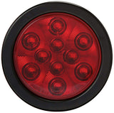 Qty 10-4" Inch 10 LED Round Stop/Turn/Tail Light Kit Red LED with Grommet and Pigtail Plug Trailer Truck Tow Truck