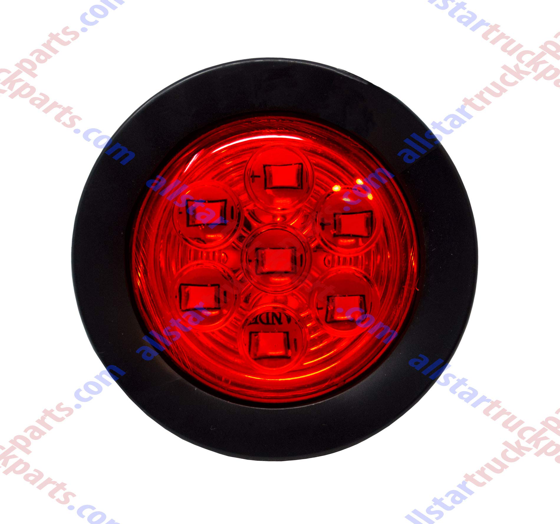 2" Amber/Red Round Trailer 7 LED Clearance Marker Lights [DOT FMVSS 108] [SAE P2] [Reflector Lens] [Grommet] [Flush-Mount] [Waterproof IP67] Marker Clearance Lights for Trailer Truck…