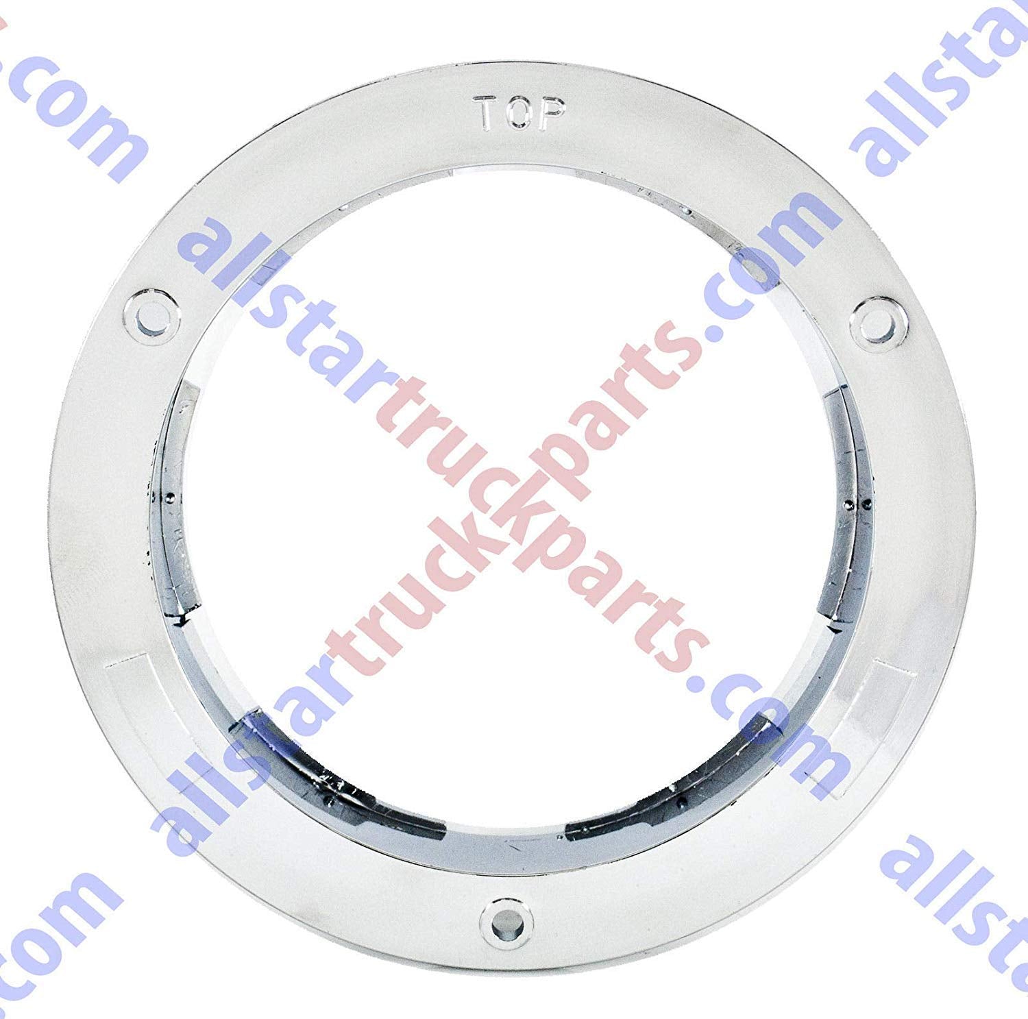 [ALL STAR TRUCK PARTS] 4" Round Chrome Bezels Flange Stop Turn Tail Light Covers Rings for Truck Trailer Kenworth Peterbilt