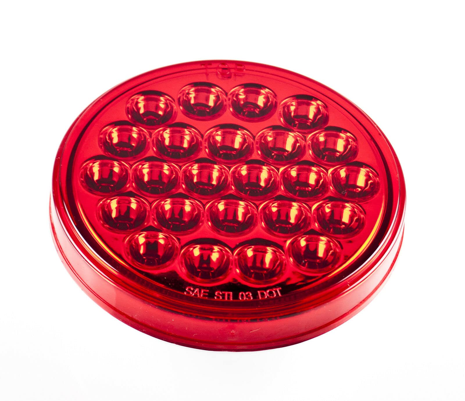 4" Round LED Trailer Tail Light 24 LED Stop Turn Tail Parking Signal Brake Marker Running Lights 3 Wire Pigtail Plug Trucks Trailer RV Boat Dump Truck Camper IP67 Waterproof DOT Approved 12V