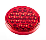 All Star Truck Parts] 4" Inch Red 24 LED Round Stop/Turn/Tail Truck Trailer LightS with 3 wire Pigtail Plug - Qty 10