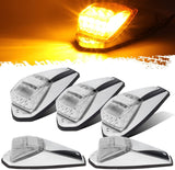 All Star Truck Parts Truck Cab Lights 5PCS Amber Top Roof Running LED Marker Lights Waterproof 17 LED w/Chrome Base Compatible with Peterbilt/Kenworth/Freightliner/Western Star/Mack Trailer 12V