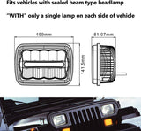 5x7 LED Headlights 7x6 Headlamps Osram Chip Angel Eye DRL Sealed Beam Replacement for H6054 6054 Jeep Wrangler YJ Cherokee XJ Chevy Express Astro Van Blazer S10 Toyota 4Runner Ford Ranger DOT 2PCS