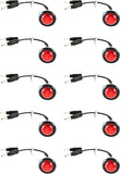 Qty 10-3/4" RED 3 LED CLEARANCE SIDE MARKER BULLET LIGHTS BLACK RING TRAILER