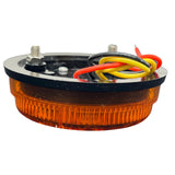 All Star Truck Parts 4 PC 3-1/7" Round LED Light Black ABS Base Side Marker Clearance S/T/T 3 Wire Design [2 Screw Surface Mount] [9 LEDs] [Black ABS Base] [IP 67] for Trailers - Red/Amber