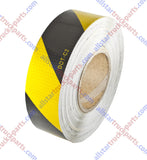 Waterproof Reflective Safety Tape Roll 1"/2" Yellow Black Striped Floor Marking Tape Hazard Caution Warning Tape Auto Truck Self-Adhesive Safety Sticker Strips for Wall Factory Trailer