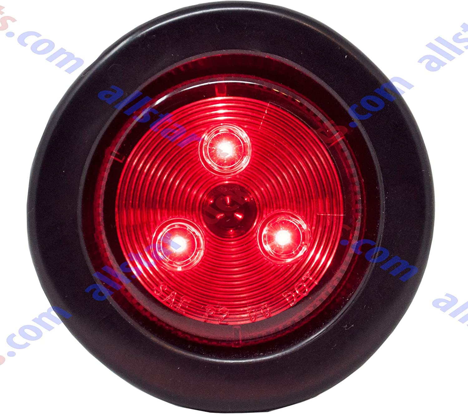 Red/Amber 2" Round Trailer 9 LED Clearance Side Marker Lights [DOT FMVSS 108] [SAE P2] [Reflector Lens] [Grommet+Plug] [Flush-Mount] [Waterproof IP67] Marker Clearance Lights Trailer Truck