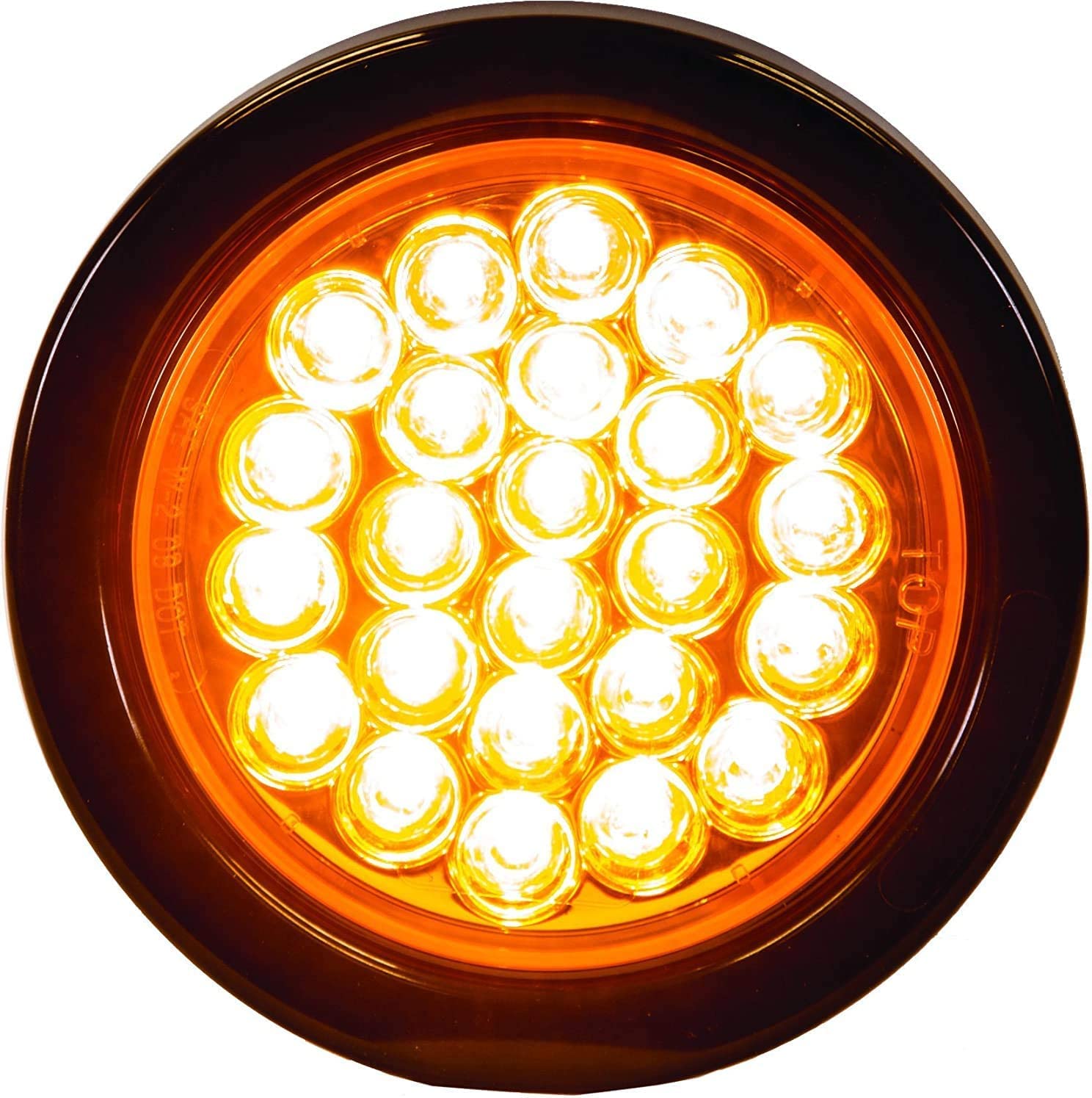 All Star Truck Parts] 4" Round LED Recessed Amber Strobe Light, 24 LED DOT/SAE Approved & Marked, Waterproof, Super Bright High Powered Strobe for Towing…