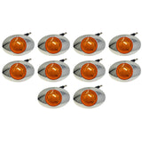 All Star Truck Parts] 10Pcs 3" Amber Led Side Marker Lights 3 LED Chrome Surface Mount with Bullet Plugs Waterproof Peterbilt Kenworth Freightliner Led Cab Panel Sealed Surface Mount