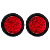 4" Inch Red/White/Amber 28 LED Round Stop/Turn/Tail Reverse/Backup Signal Brake Truck Lights Rubber Grommet & Direct Wiring Boat Trailer Dump Truck Camper RV IP67 Waterproof DOT Certified 12V