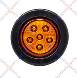 Qty 10-2.5" Inch Round 6 LED Amber Light Truck Trailer Side Marker Clearance with Reflector Reflex Lens Kit