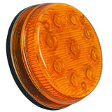 All Star Truck Parts 4 PC 3-1/7" Round LED Light Black ABS Base Side Marker Clearance S/T/T 3 Wire Design [2 Screw Surface Mount] [9 LEDs] [Black ABS Base] [IP 67] for Trailers - Red/Amber