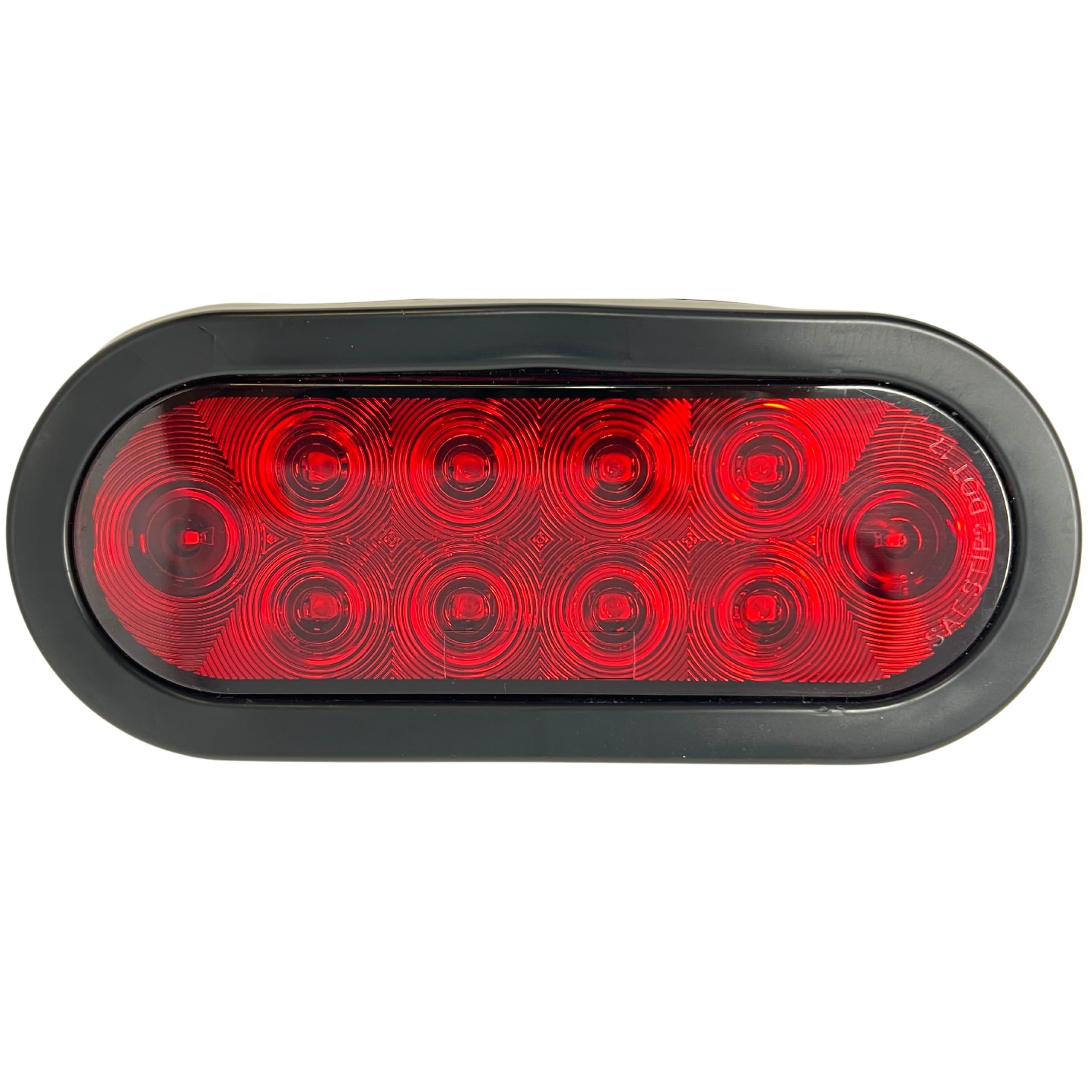 Red/White/Amber 6" Oval 10 LED Trailer Stop Turn Tail Light Kit DOT Certified Grommets Plugs IP67 Waterproof Mid Turn Parking Reverse Back Up Signal Headache Rack Backrack